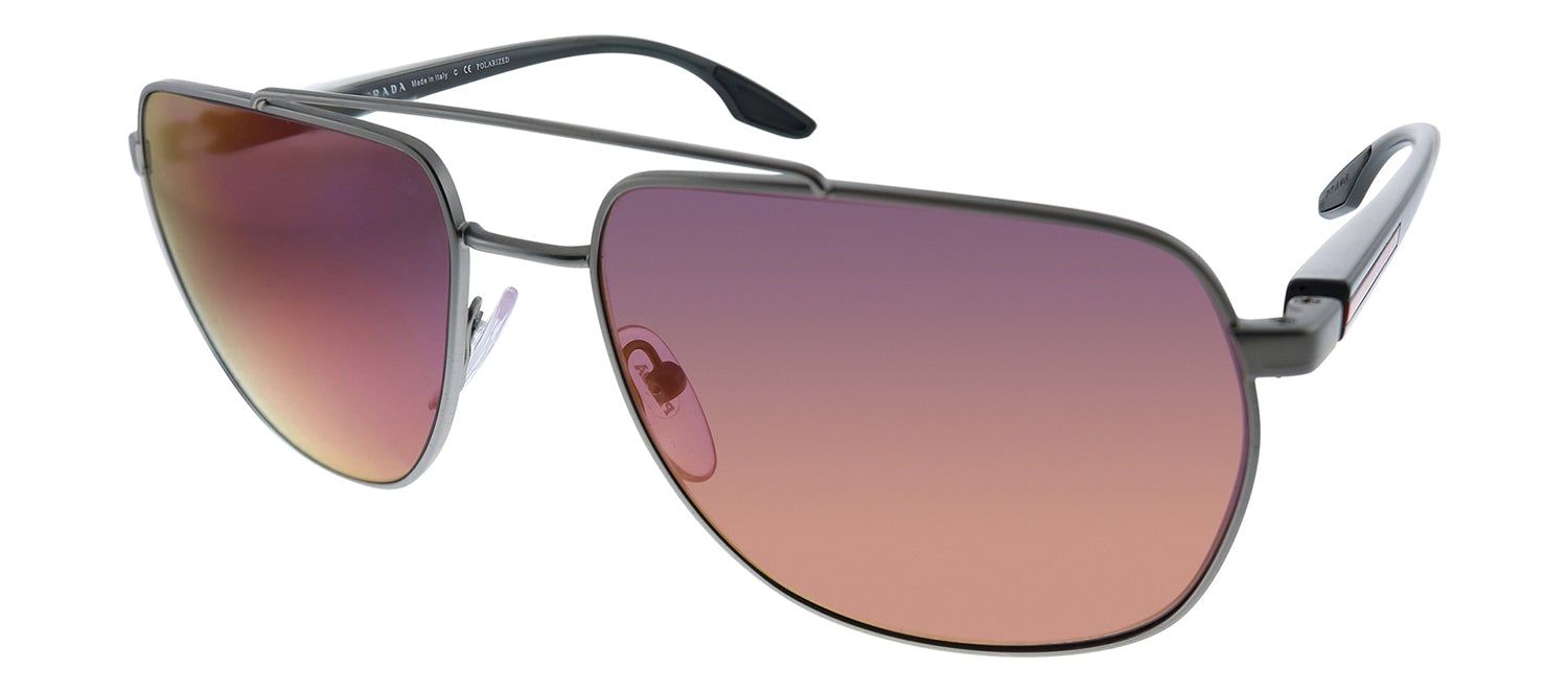 Prada Linea Rossa PS 55VS 7CQ07A Pilot Metal Silver Sunglasses with Pink Polarized Lens sold by Gaffos product image thumbnail 2