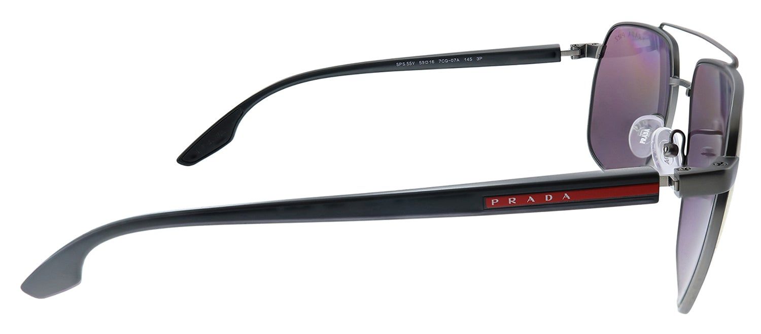 Prada Linea Rossa PS 55VS 7CQ07A Pilot Metal Silver Sunglasses with Pink Polarized Lens sold by Gaffos product image thumbnail 3