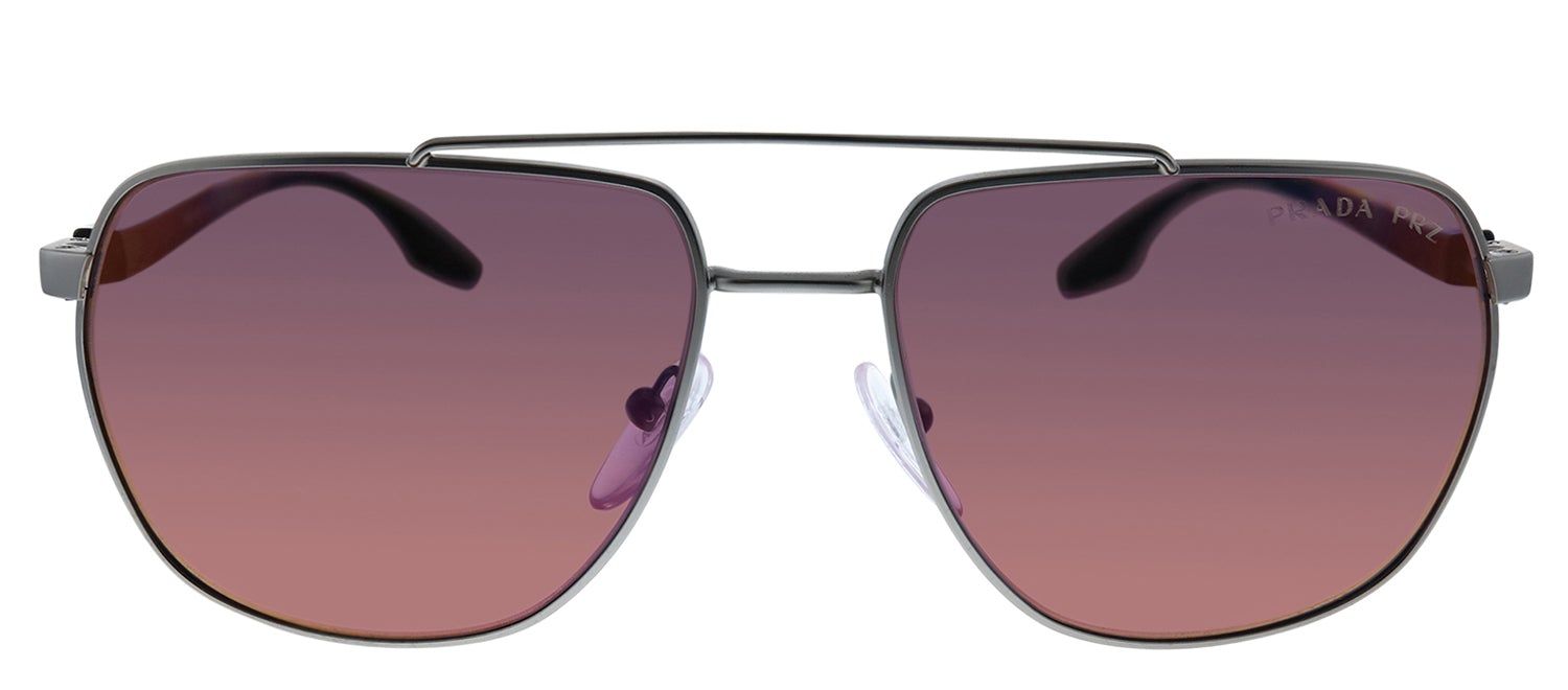 Prada Linea Rossa PS 55VS 7CQ07A Pilot Metal Silver Sunglasses with Pink Polarized Lens sold by Gaffos