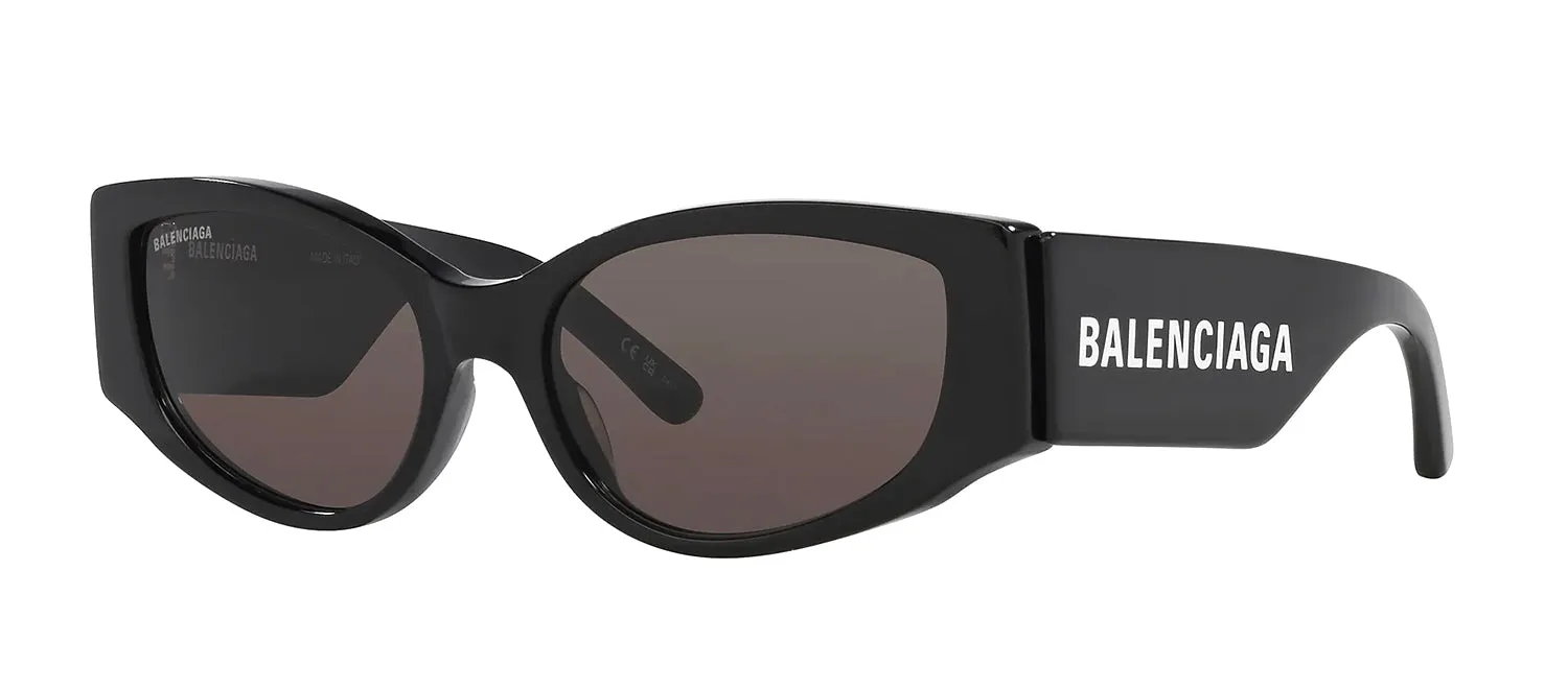 Balenciaga EVERYDAY BB 0258S 001 Oval Plastic Black Sunglasses with Grey Lens sold by Gaffos product image thumbnail 2