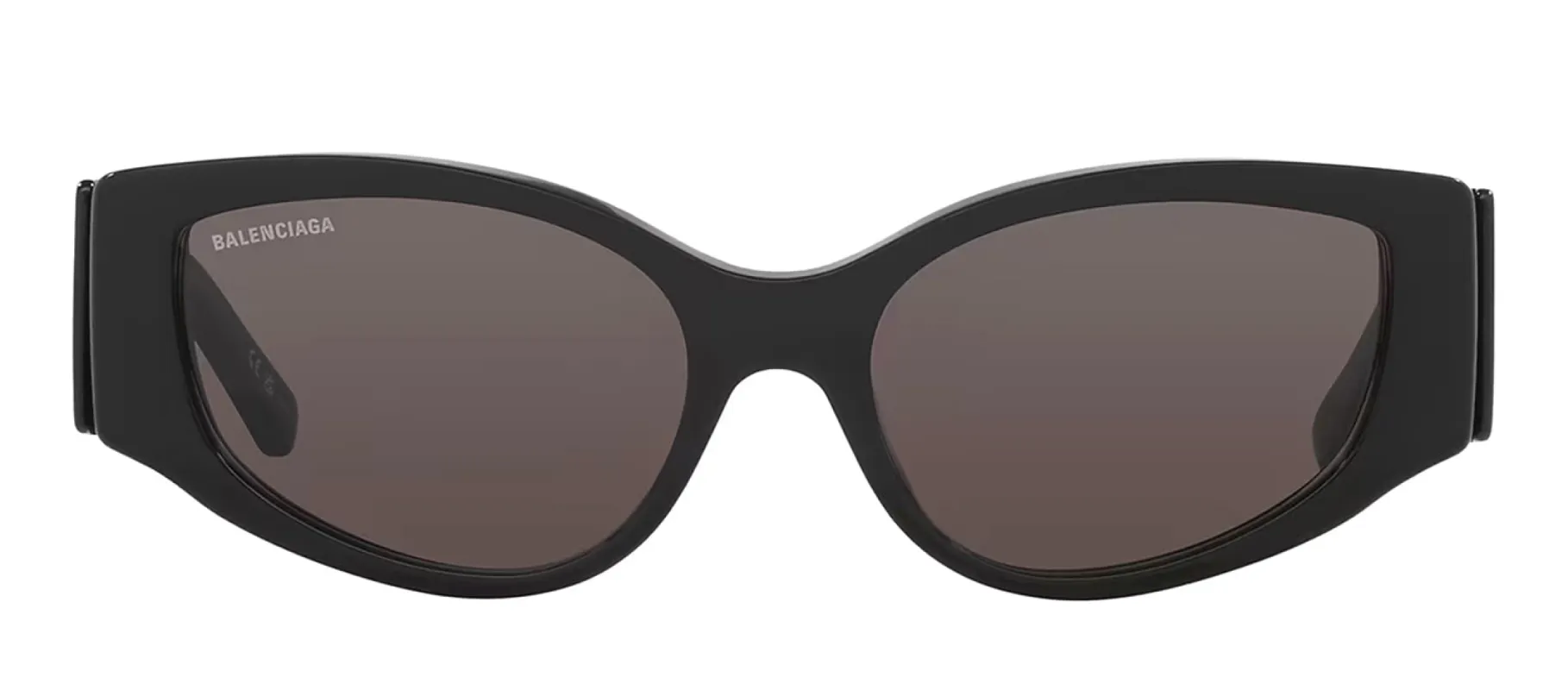 Balenciaga EVERYDAY BB 0258S 001 Oval Plastic Black Sunglasses with Grey Lens sold by Gaffos