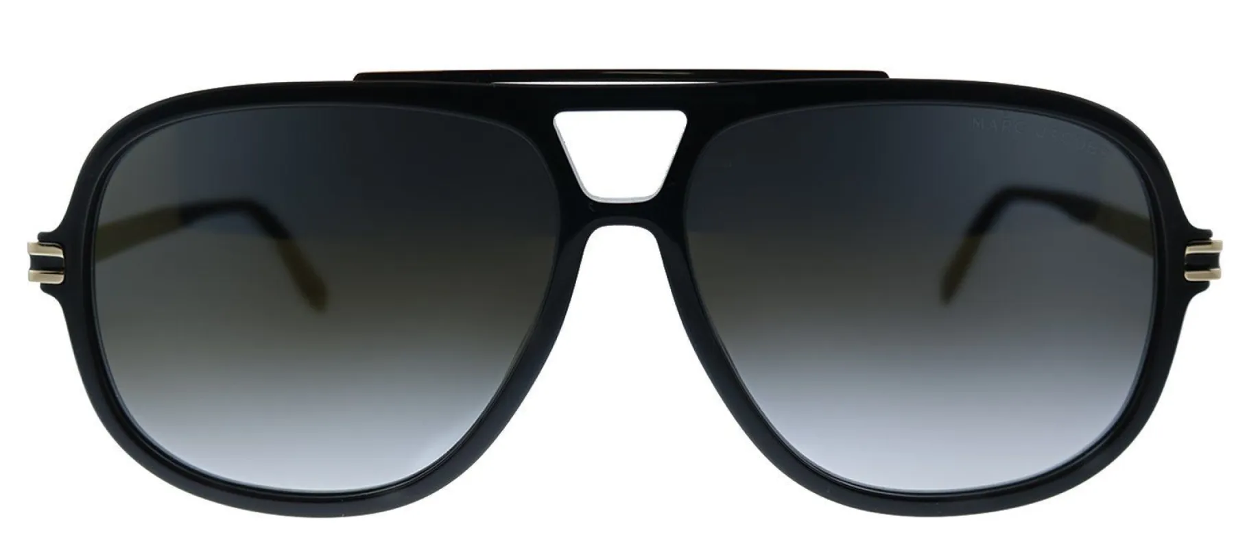 Marc Jacobs MARC 468/S 807 FQ Aviator Plastic Black Sunglasses with Gold Gradient Lens made by Marc Jacobs