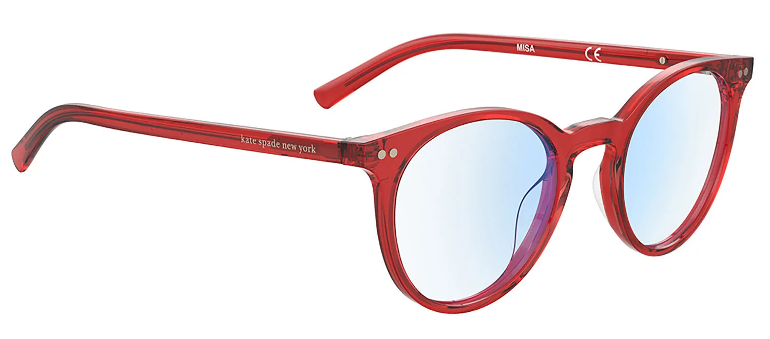 Kate Spade KS Misa C9A Round Plastic Red Reading Glasses with Clear Blue Block Lens sold by Gaffos product image thumbnail 3