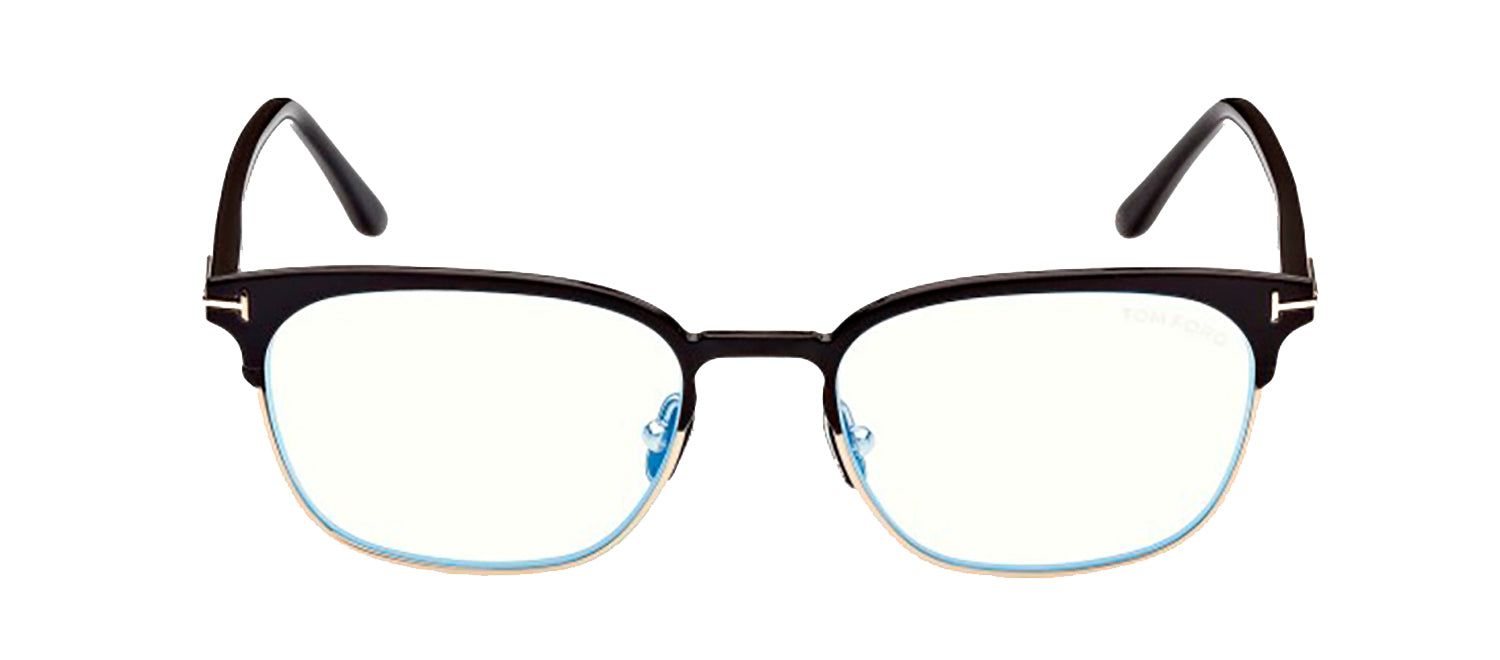 Tom Ford FT 5799-B 005 Square Metal Black Eyeglasses with Clear Lens sold by Gaffos