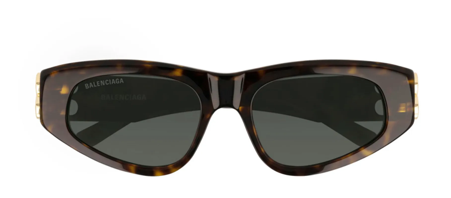 Balenciaga BB 0095S 002 Cat-Eye Acetate Havana Sunglasses with Green Lens sold by Gaffos