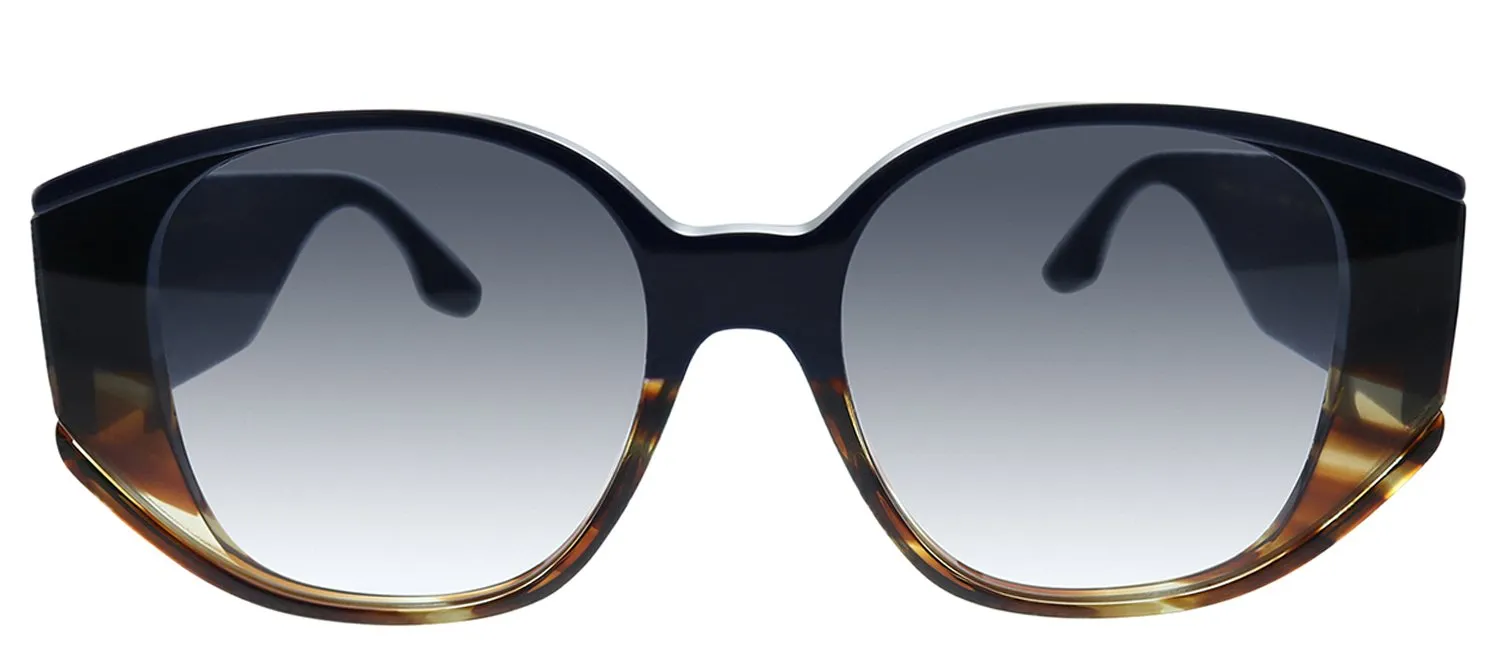 Victoria Beckham VB 605S 415 Oval Plastic Blue Sunglasses with Grey Gradient Lens sold by Gaffos