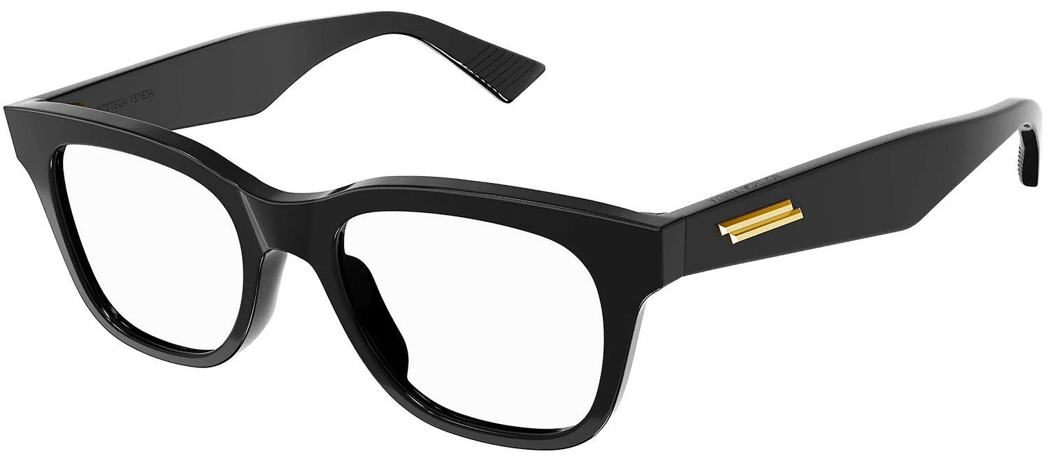 Bottega Veneta BV 1155O 001 Square Plastic Black Eyeglasses with Logo Stamped Demo Lenses sold by Gaffos