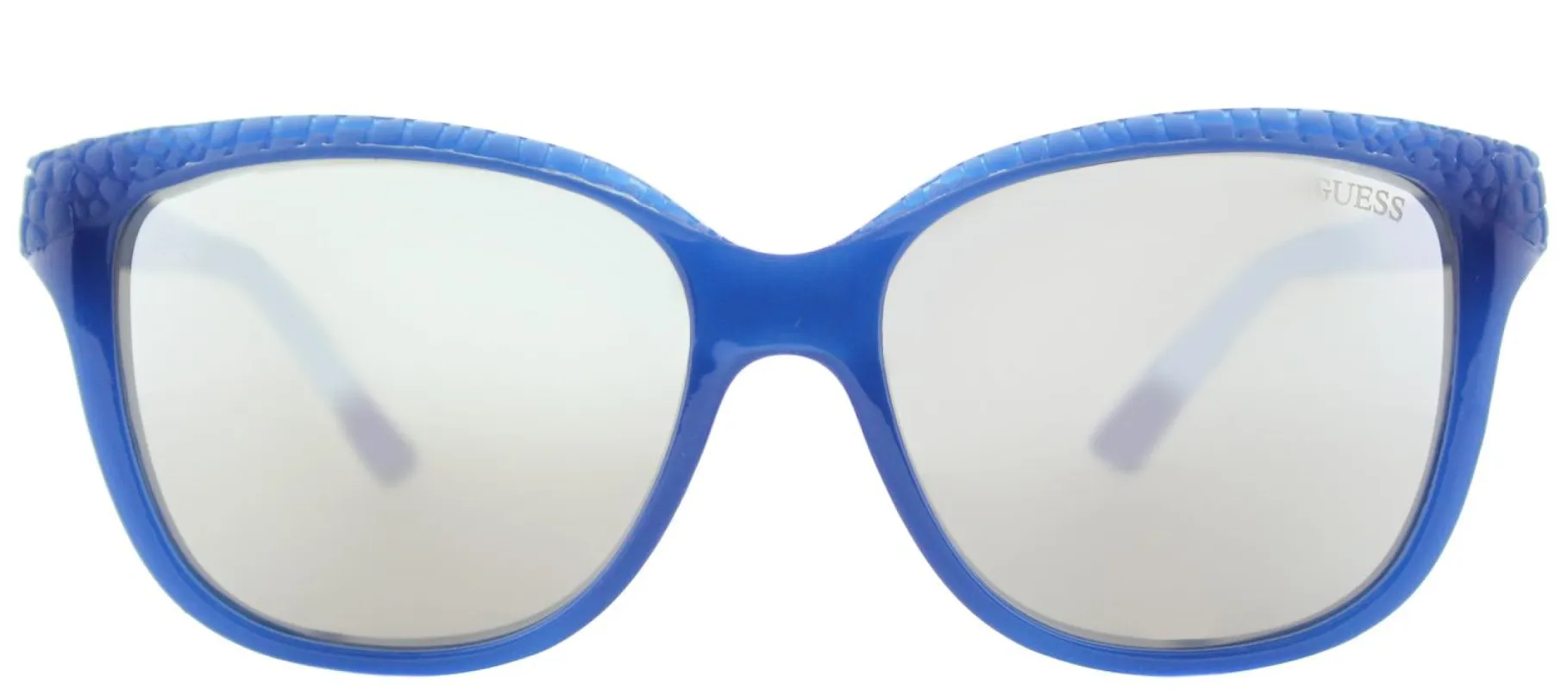 Guess GU 7401 87C Square Plastic Blue Sunglasses with Grey Mirror Lens sold by Gaffos