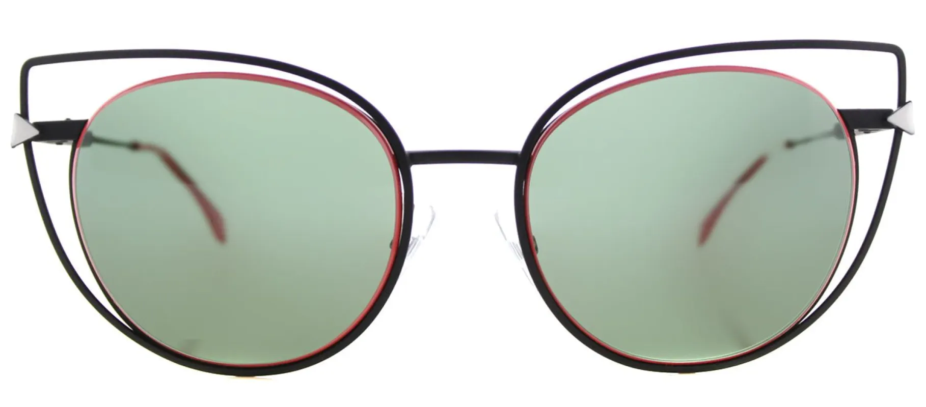 Fendi FF 0176 003 Cat-Eye Metal Black Sunglasses with Green Lens sold by Gaffos