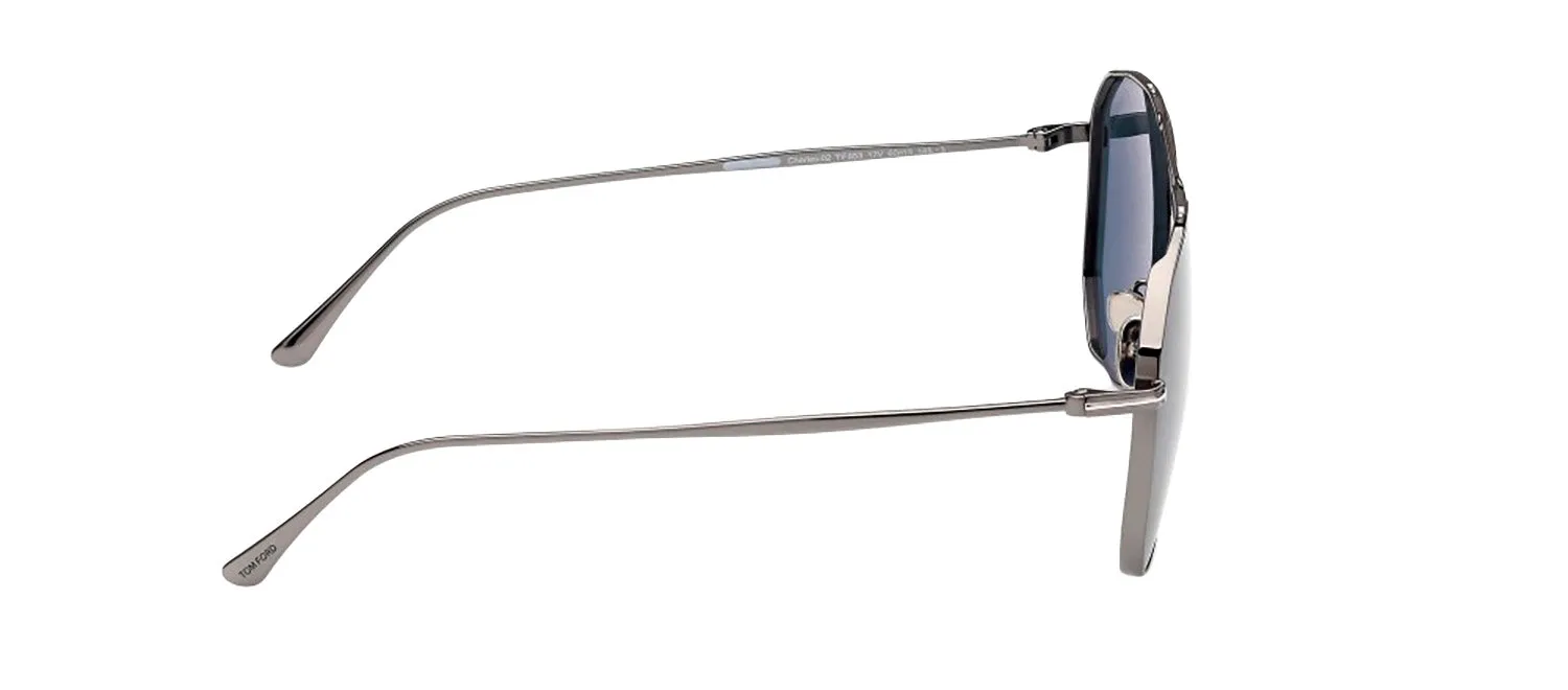 Tom Ford Charles-02 TF 853 12V Aviator Metal Ruthenium Sunglasses with Blue Lens sold by Gaffos product image thumbnail 2