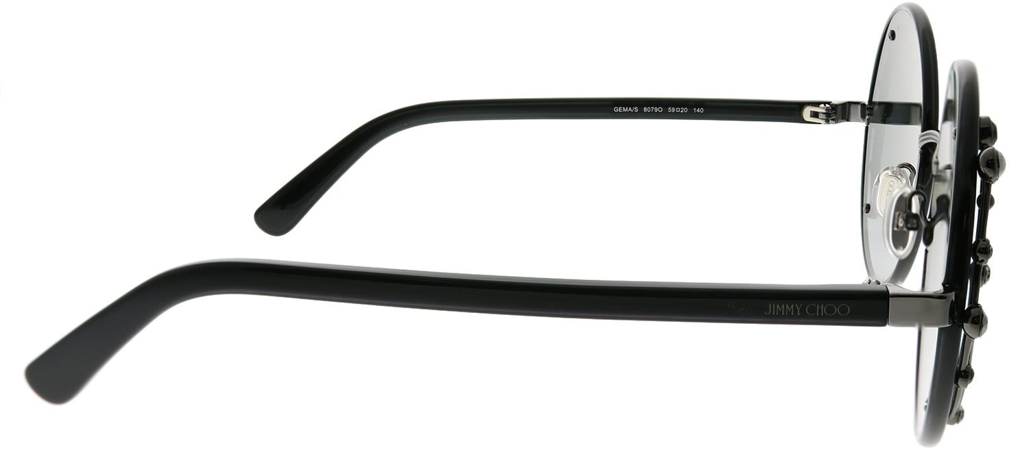 Jimmy Choo JC Gema 807 9O Round Metal Black Sunglasses with Dark Grey Gradient Lens sold by Gaffos product image thumbnail 3