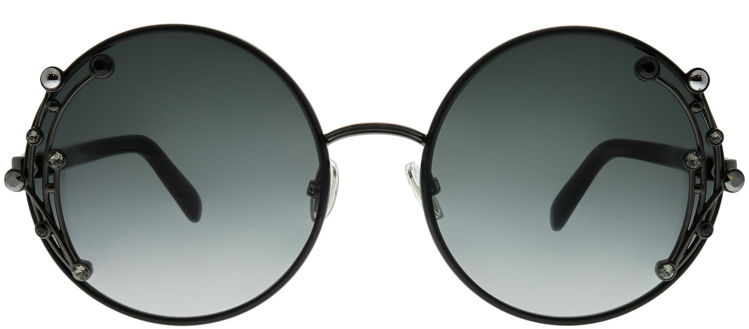 Jimmy Choo JC Gema 807 9O Round Metal Black Sunglasses with Dark Grey Gradient Lens sold by Gaffos