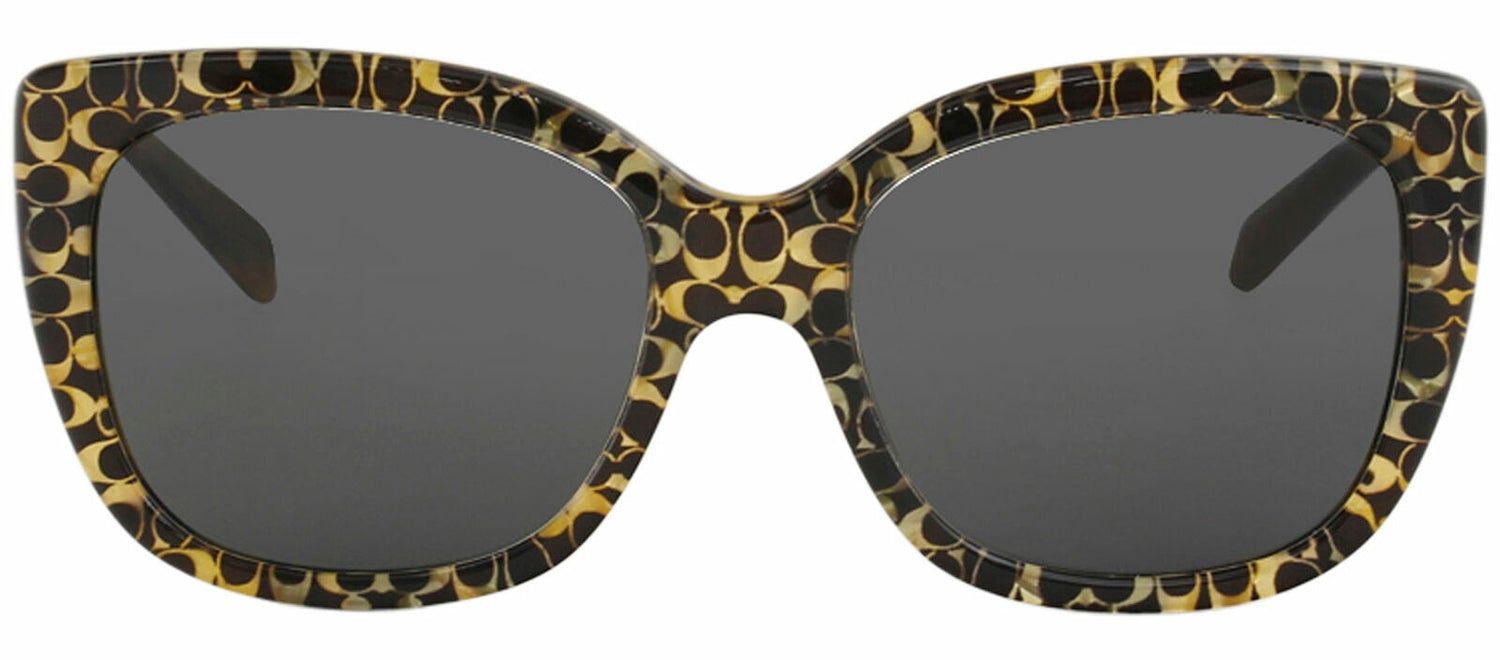 Coach HC 8246F 551987 Square Plastic Havana Sunglasses with Grey Lens sold by Gaffos