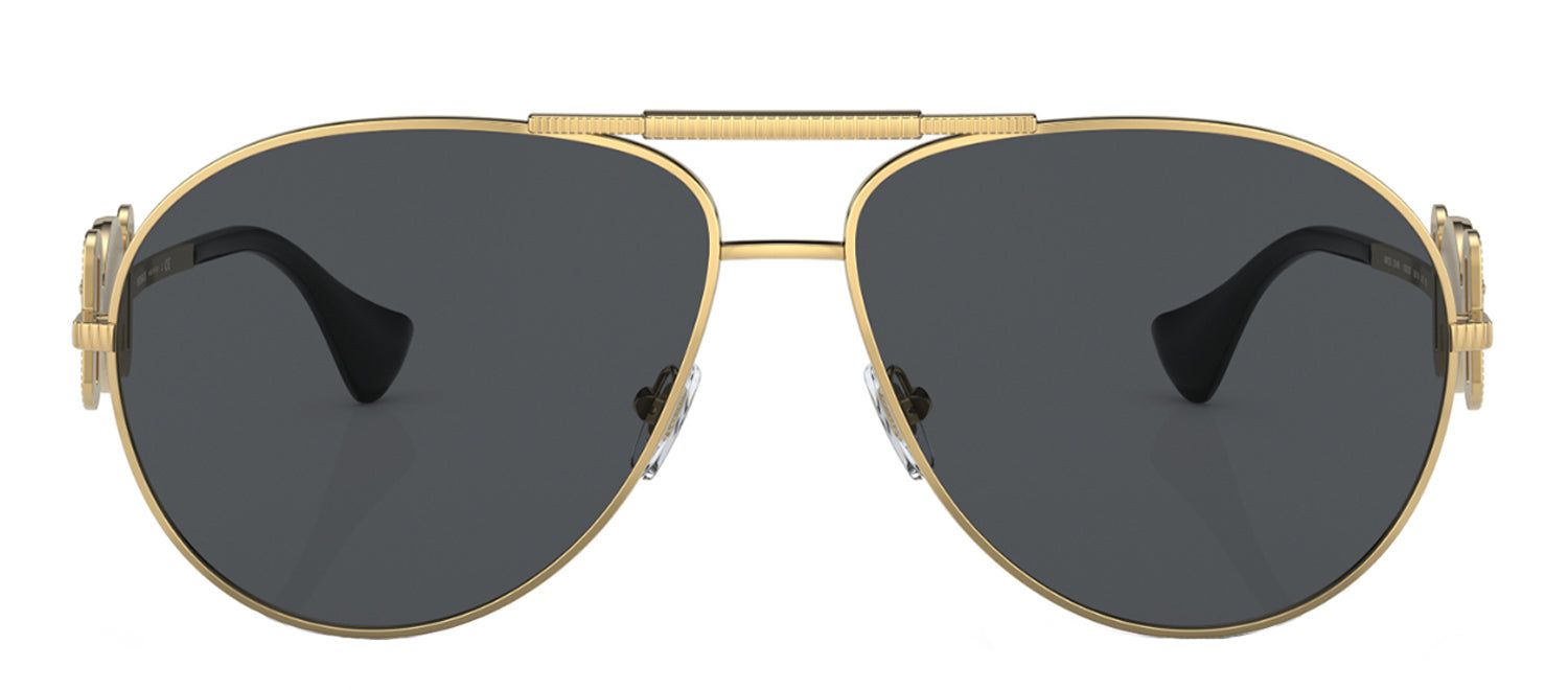 Versace VE 2249 100287 Aviator Metal Gold Sunglasses with Grey Lens sold by Gaffos