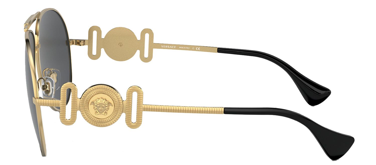 Versace VE 2249 100287 Aviator Metal Gold Sunglasses with Grey Lens sold by Gaffos product image thumbnail 2