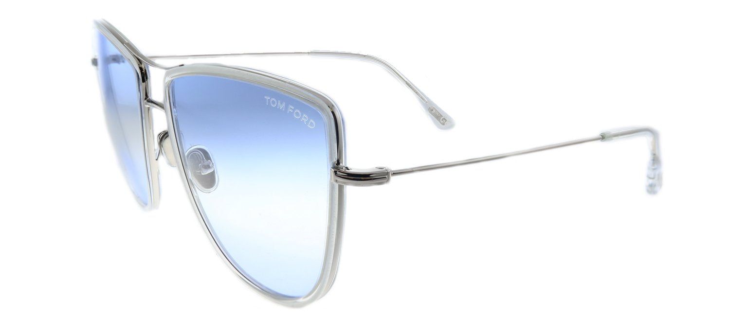 Tom Ford Tina TF 759 16W Square Metal Shiny Palladium Sunglasses with Blue Gradient Lens sold by Gaffos product image thumbnail 2