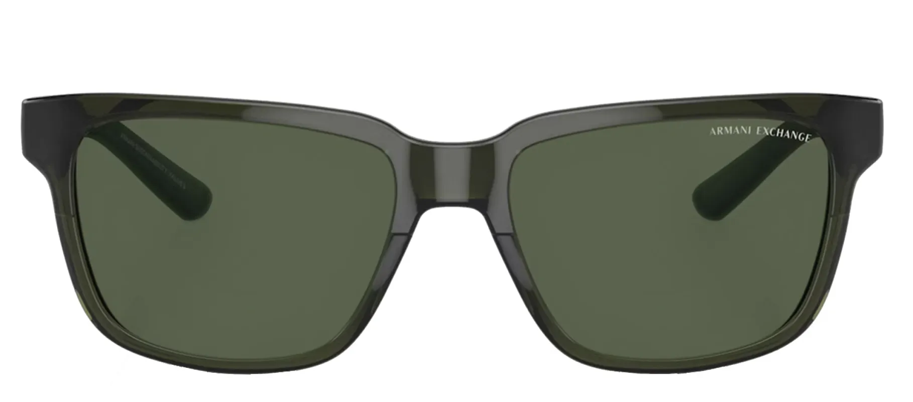 Armani Exchange AX 4026S 83419A Square Plastic Green Sunglasses with Green Polarized Lens sold by Gaffos