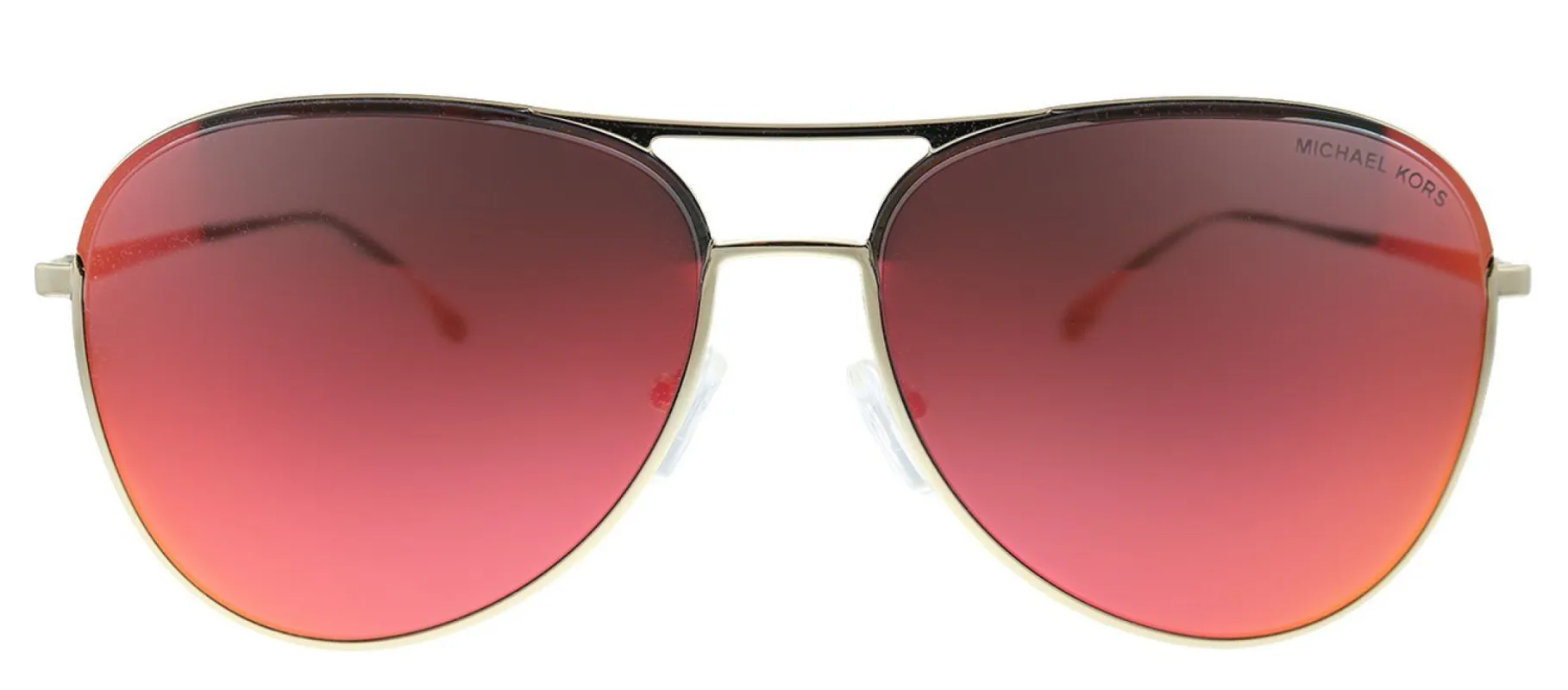 Michael Kors Kona MK 1089 10146Q Aviator Plastic Gold Sunglasses with Red Lens sold by Gaffos