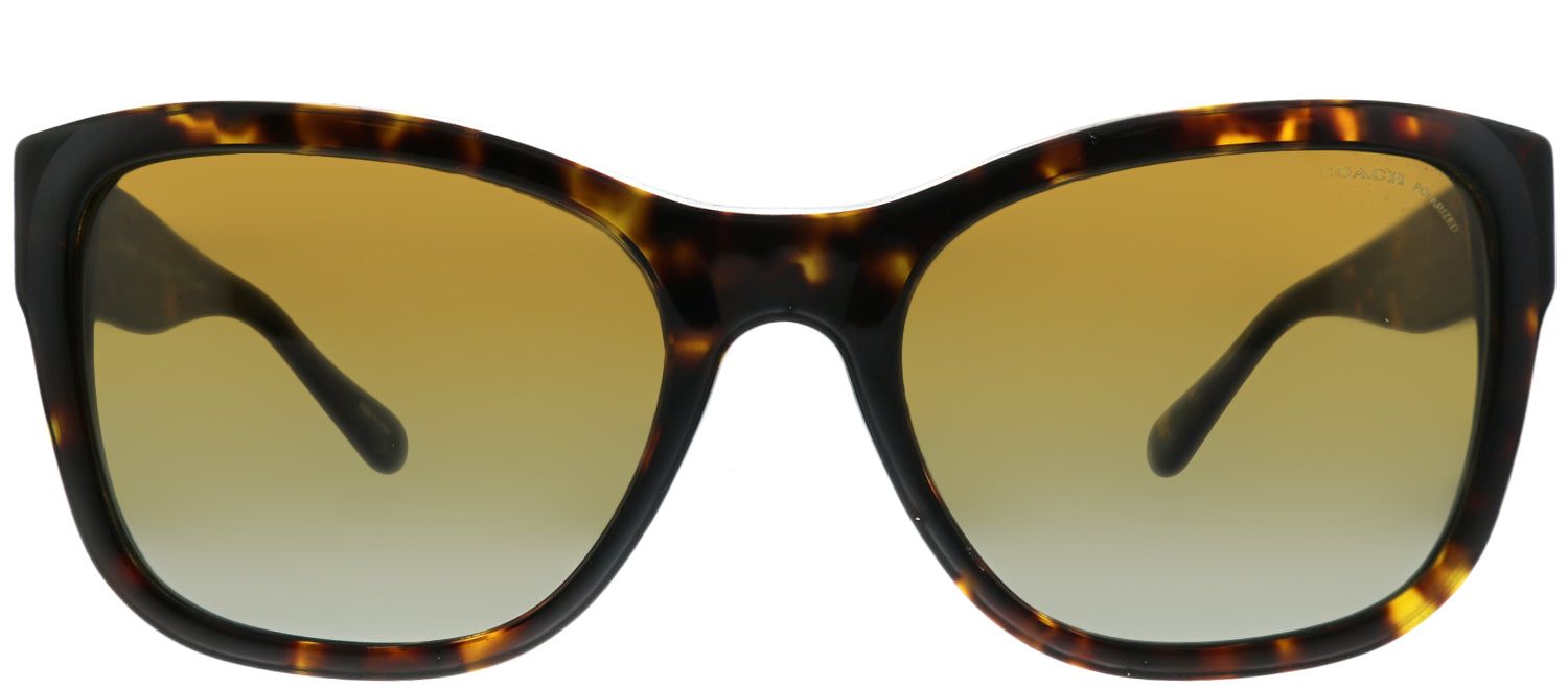 Coach HC 8243 5417T5 Square Plastic Tortoise/ Havana Sunglasses with Brown Gradient Polarized Lens sold by Gaffos