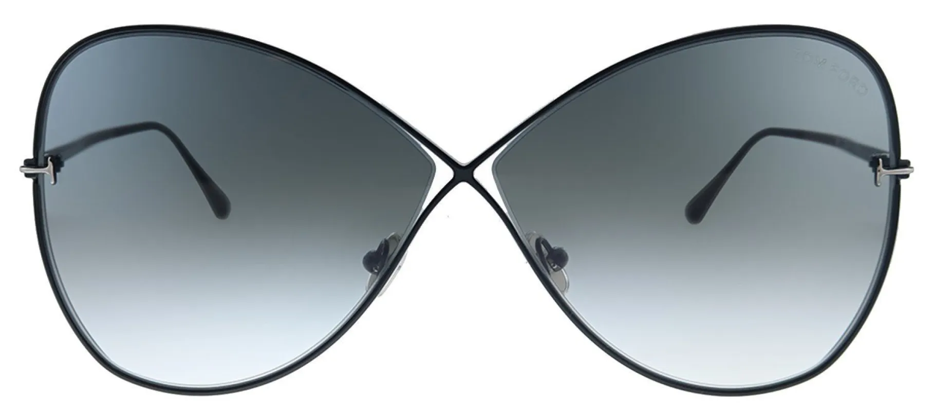 Tom Ford Nickie TF 842 01B Butterfly Metal Black Sunglasses with Grey Gradient Lens sold by Gaffos