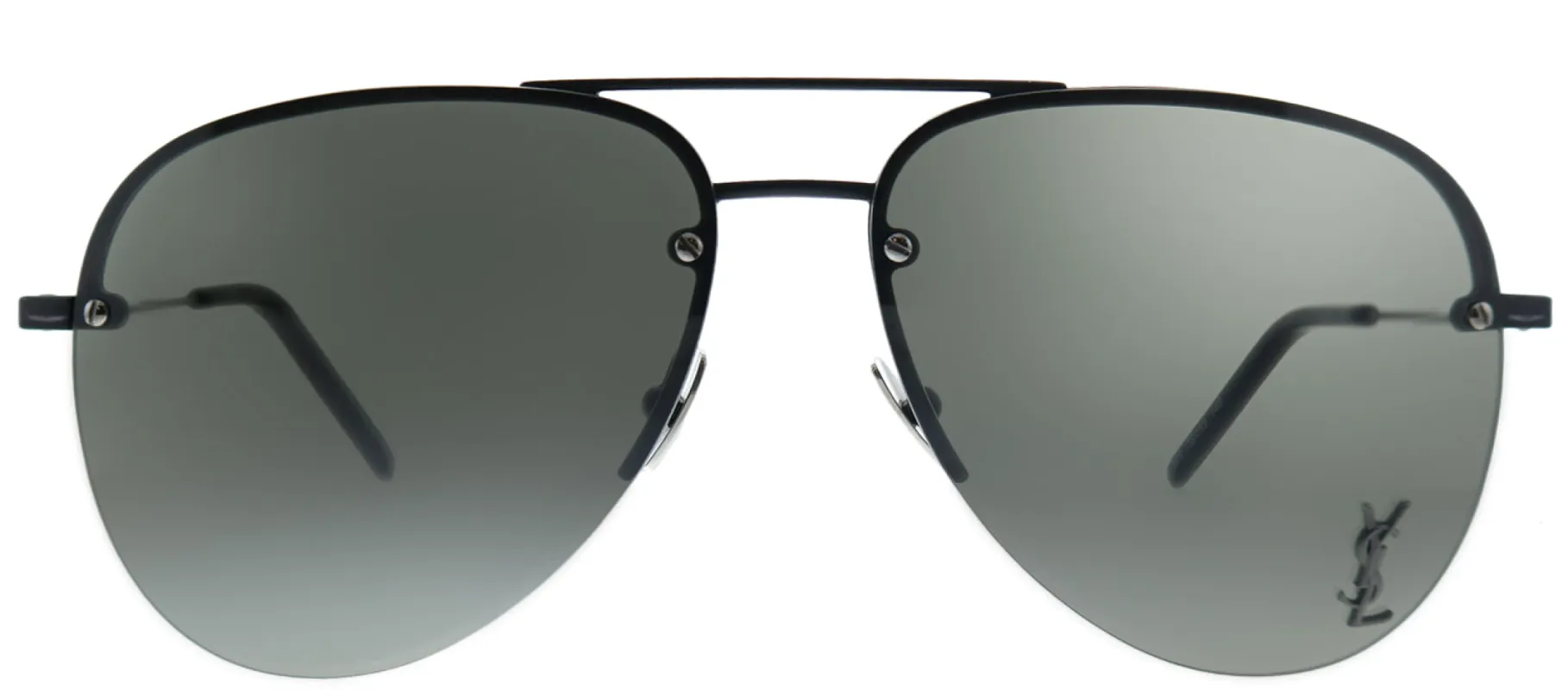 Saint Laurent Classic SL 11 M 001 Aviator Metal Black Sunglasses with Grey Lens sold by Gaffos