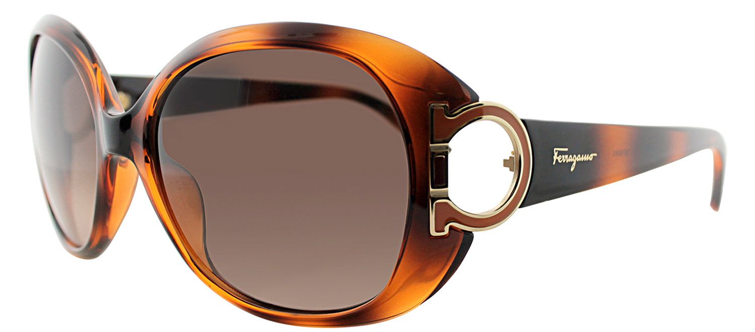 Salvatore Ferragamo SF 668S 238 Oval Plastic Tortoise/ Havana Sunglasses with Brown Gradient Lens sold by Gaffos product image thumbnail 2
