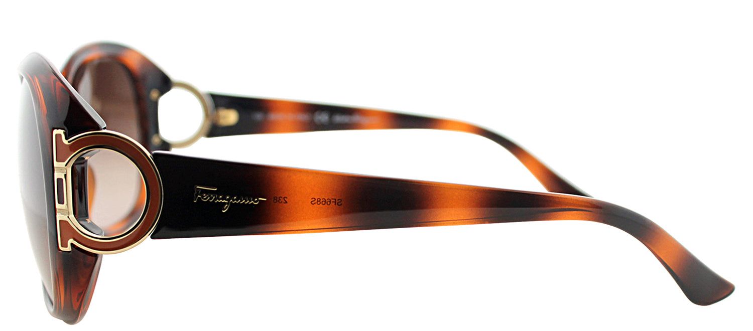Salvatore Ferragamo SF 668S 238 Oval Plastic Tortoise/ Havana Sunglasses with Brown Gradient Lens sold by Gaffos product image thumbnail 3