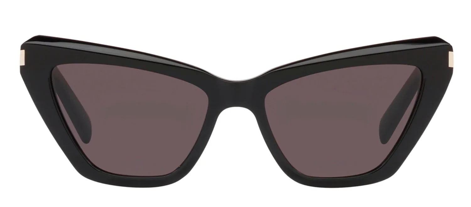 Saint Laurent SL 466S 1 Cat-Eye Plastic Black Sunglasses with Grey Lens sold by Gaffos