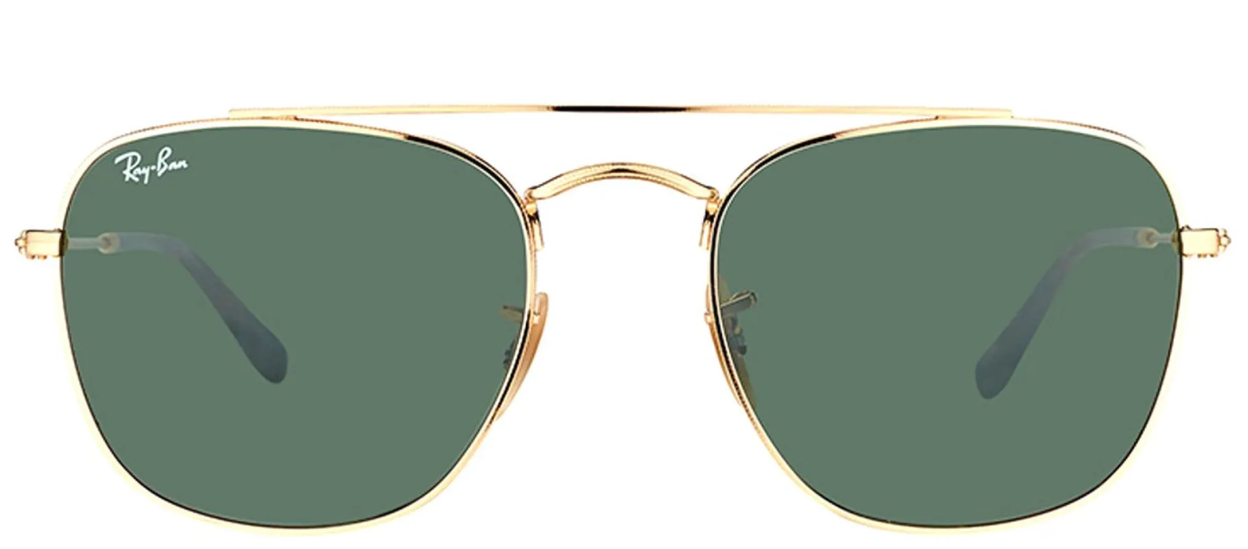 Ray-Ban RB 3557 001 Square Metal Gold Sunglasses with Green Lens sold by Gaffos