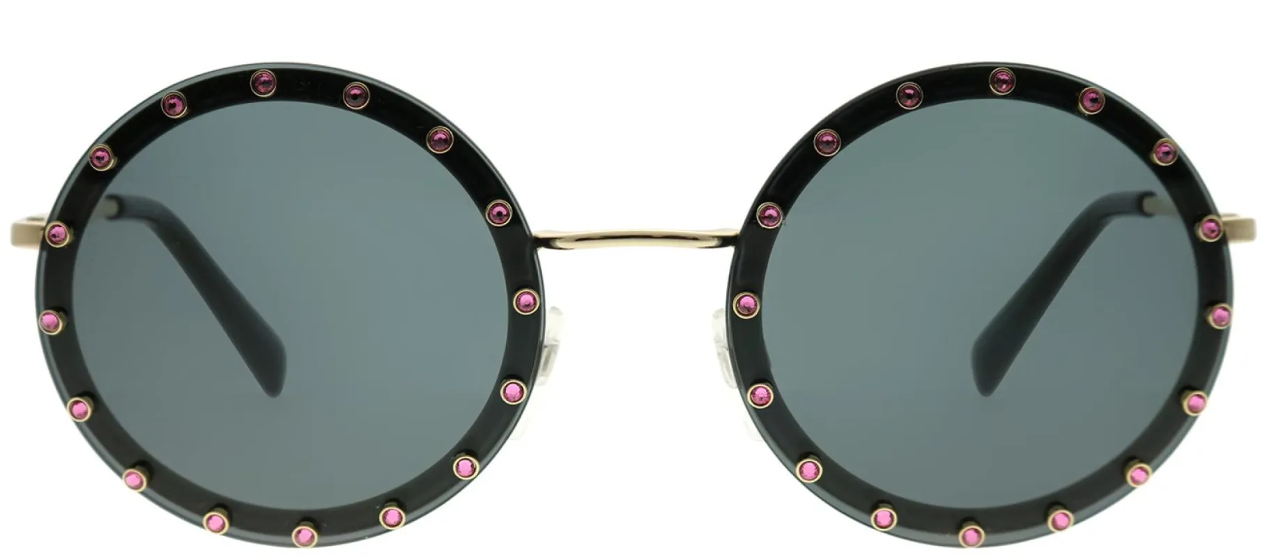 Valentino VA 2010B 300387 Round Metal Gold Sunglasses with Grey Lens sold by Gaffos