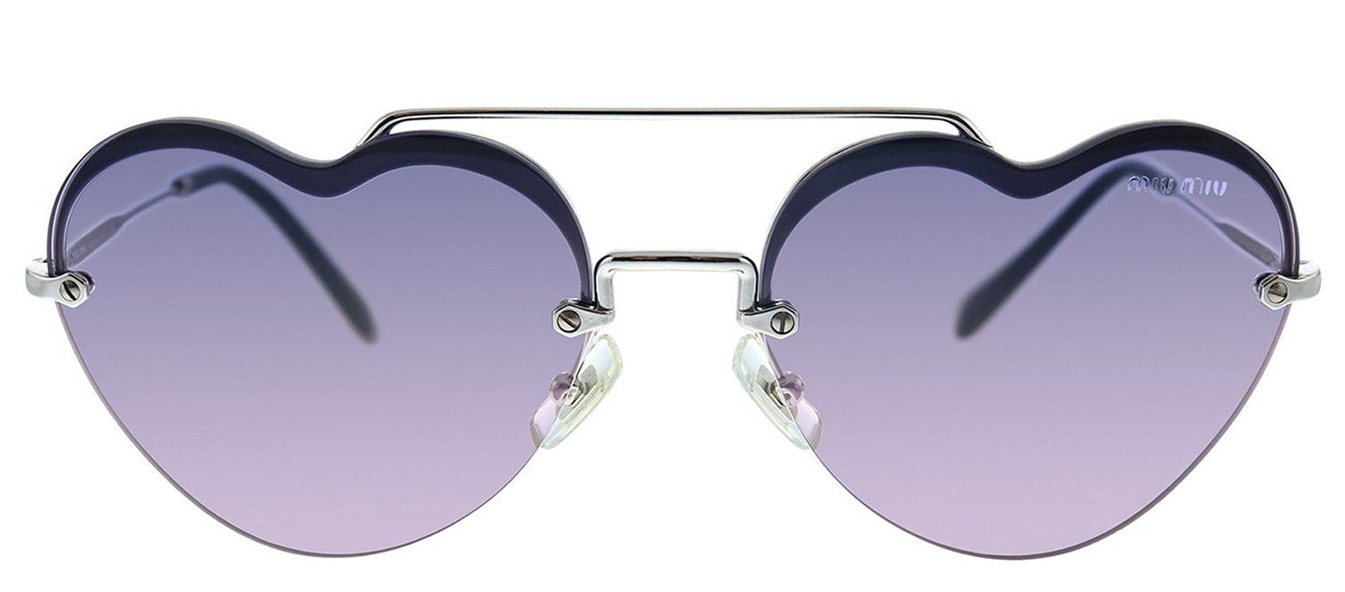 Miu Miu MU 62US 1BC157 Round Metal Silver Sunglasses with Purple Gradient Lens sold by Gaffos