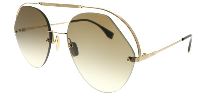 Fendi FF 0326 09Q HA Aviator Metal Brown Sunglasses with Brown Gradient Lens sold by Gaffos