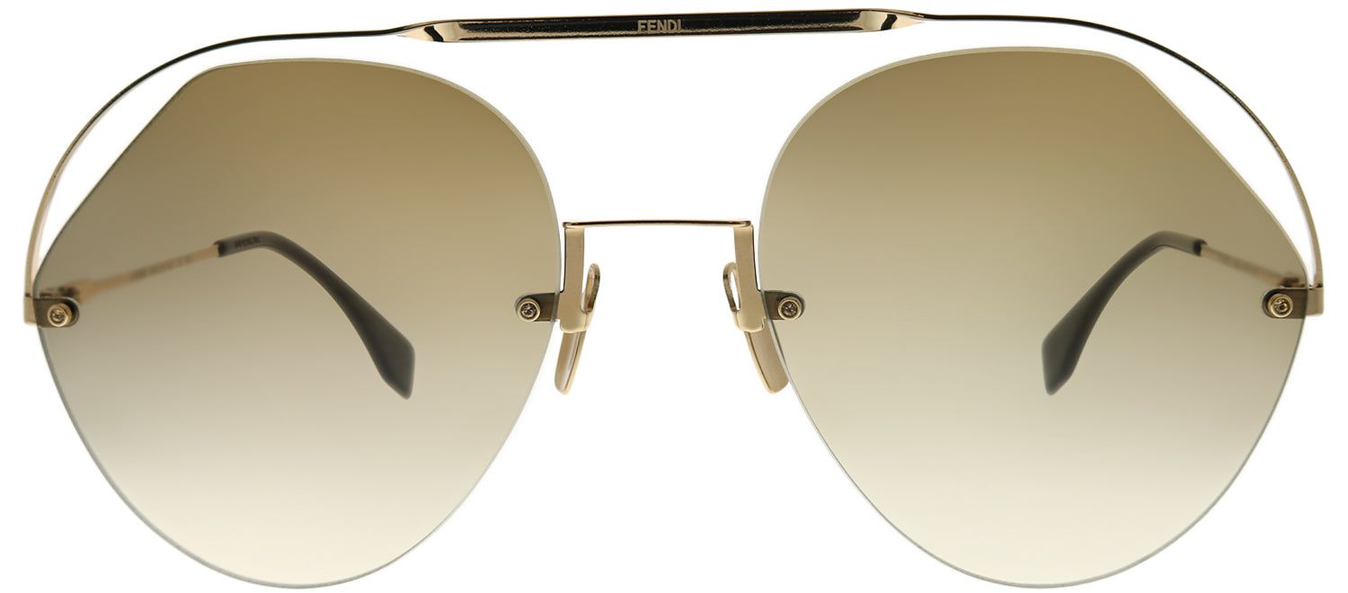 Fendi FF 0326 09Q HA Aviator Metal Brown Sunglasses with Brown Gradient Lens sold by Gaffos