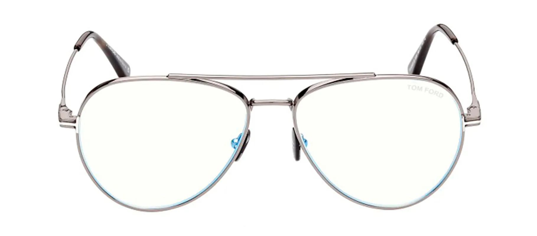 Tom Ford FT 5800-B 008 Aviator Metal Gunmetal Eyeglasses with Clear Lens made by Tom Ford