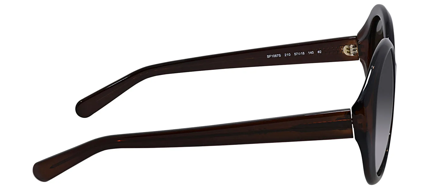 Salvatore Ferragamo SF 1067S 210 Round Plastic Brown Sunglasses with Grey Gradient Lens sold by Gaffos product image thumbnail 3