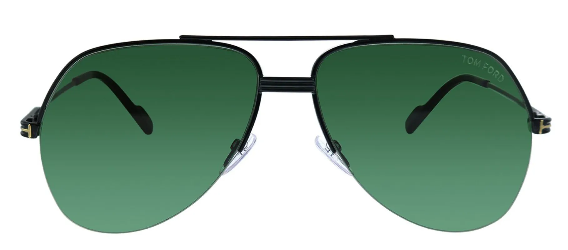Tom Ford FT 644 01N Pilot Metal Black Sunglasses with Green Lens sold by Gaffos