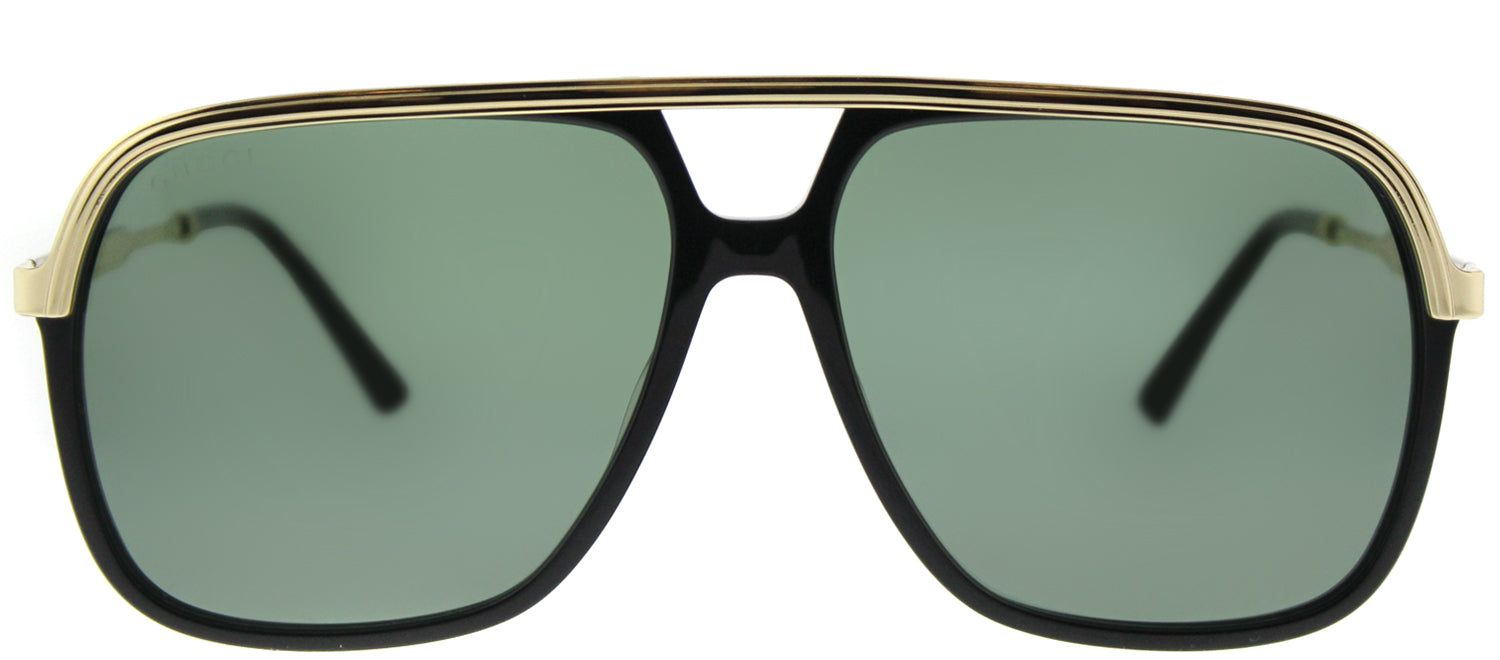 Gucci GG 0200S 001 Fashion Metal Black Sunglasses with Green Lens sold by Gaffos