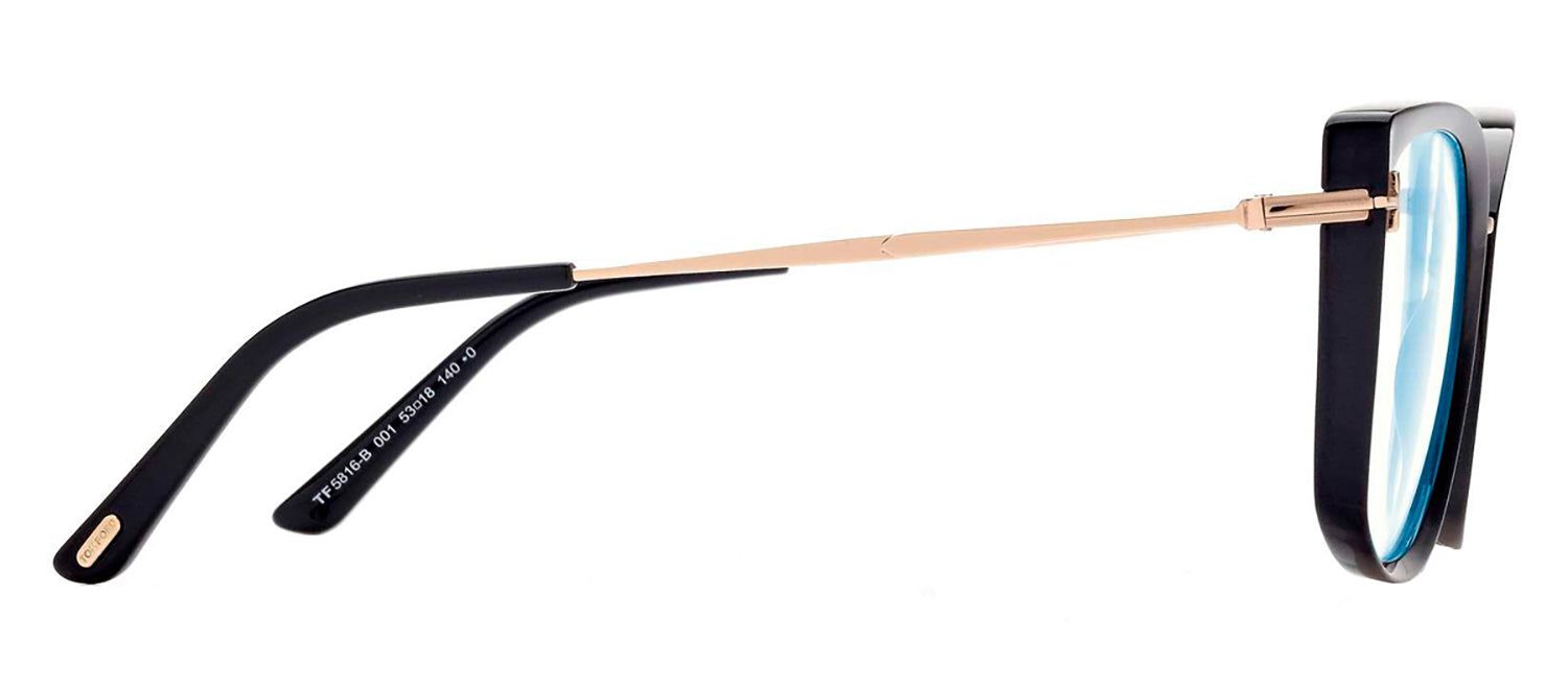 Tom Ford FT 5816-B/V 001 Cat-Eye Plastic Black Eyeglasses with Logo Stamped Demo Lenses sold by Gaffos product image thumbnail 3