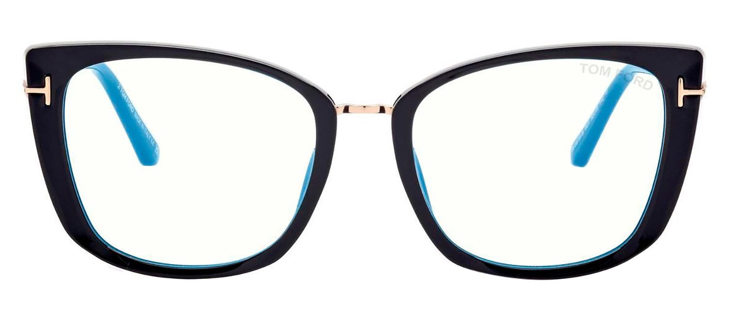 Tom Ford FT 5816-B/V 001 Cat-Eye Plastic Black Eyeglasses with Logo Stamped Demo Lenses sold by Gaffos