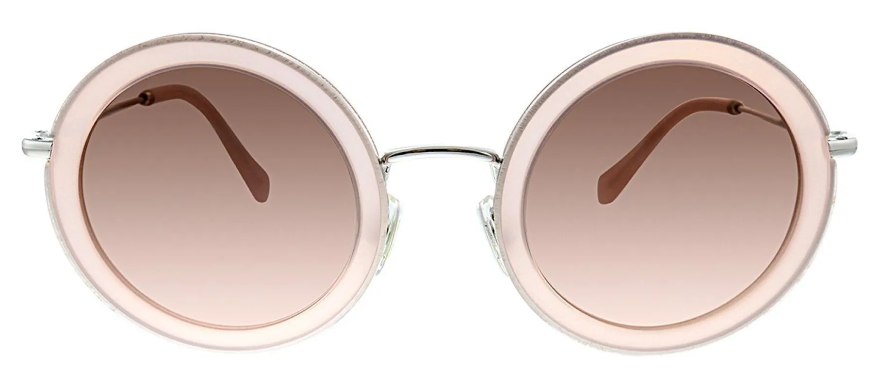 Miu Miu MU 59US 1350A5 Round Metal Pink Sunglasses with Brown Gradient Lens sold by Gaffos