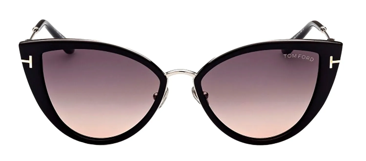 Tom Ford Anjelica-02 TF 868 01B Cat-Eye Plastic Black Sunglasses with Grey Gradient Lens sold by Gaffos