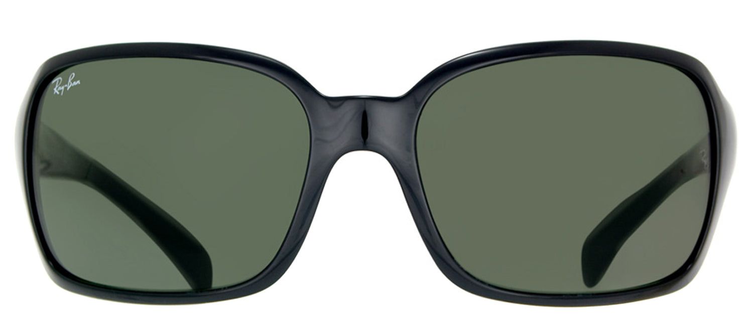 Ray-Ban RB 4068 601 Rectangle Plastic Black Sunglasses with Green Lens sold by Gaffos