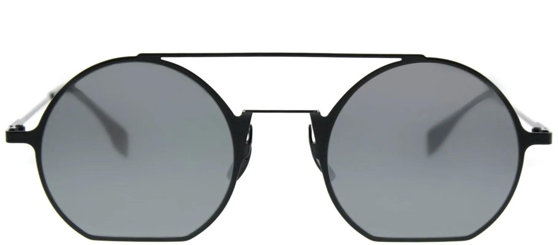 Fendi FF 0291 807 T4 Round Metal Black Sunglasses with Blue Mirror Lens sold by Gaffos