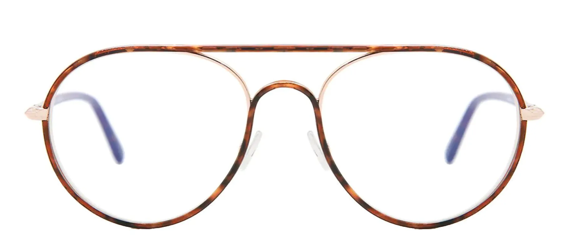 Tom Ford FT 5623-B 052 Aviator Metal Havana Eyeglasses with Logo Stamped Demo Lenses Lens sold by Gaffos