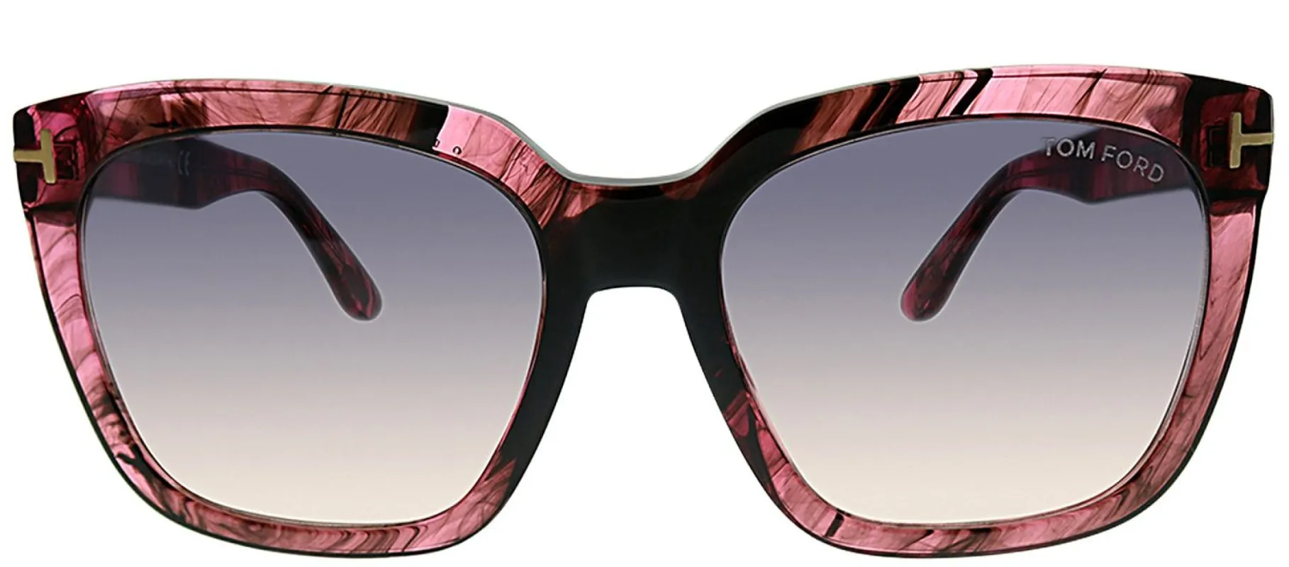 Tom Ford FT 0502 74B Square Plastic Pink Sunglasses with Grey Gradient Lens sold by Gaffos