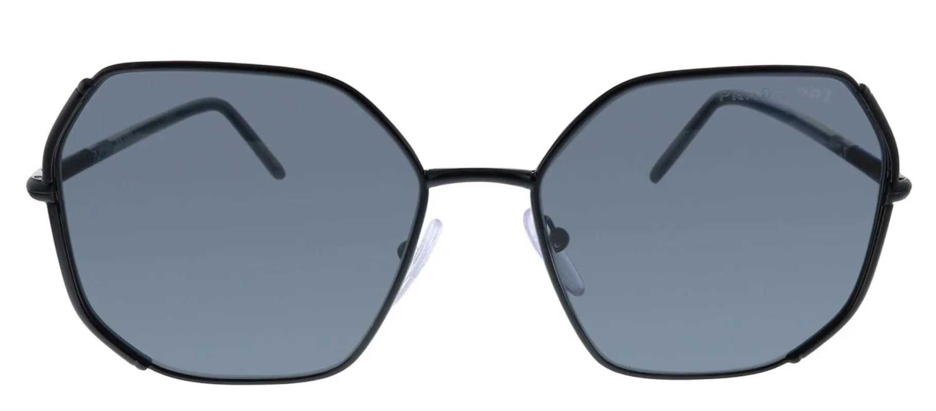 Prada PR 52WS 1AB5Z1 Geometric Metal Black Sunglasses with Grey Polarized Lens sold by Gaffos