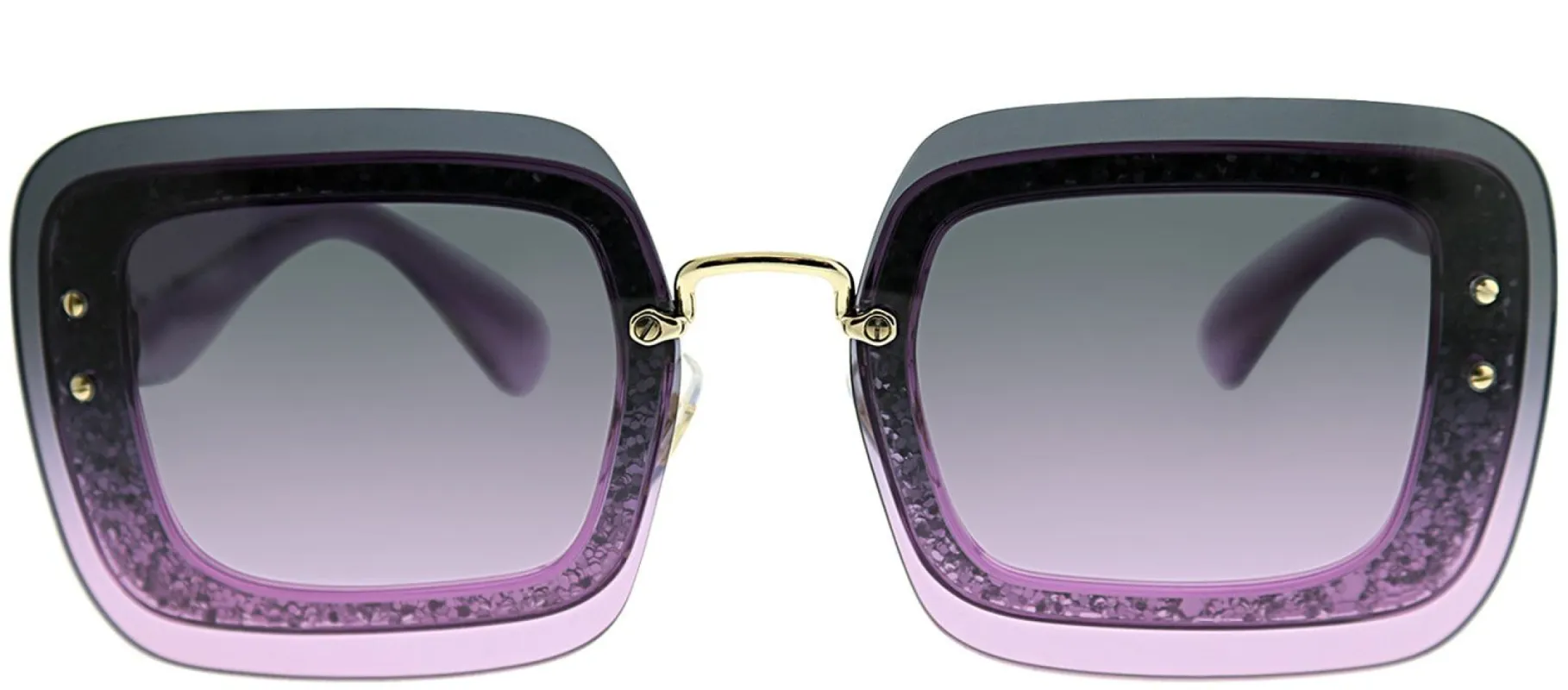 Miu Miu MU 01RS 101153 Square Plastic Purple Sunglasses with Violet Gradient Lens sold by Gaffos