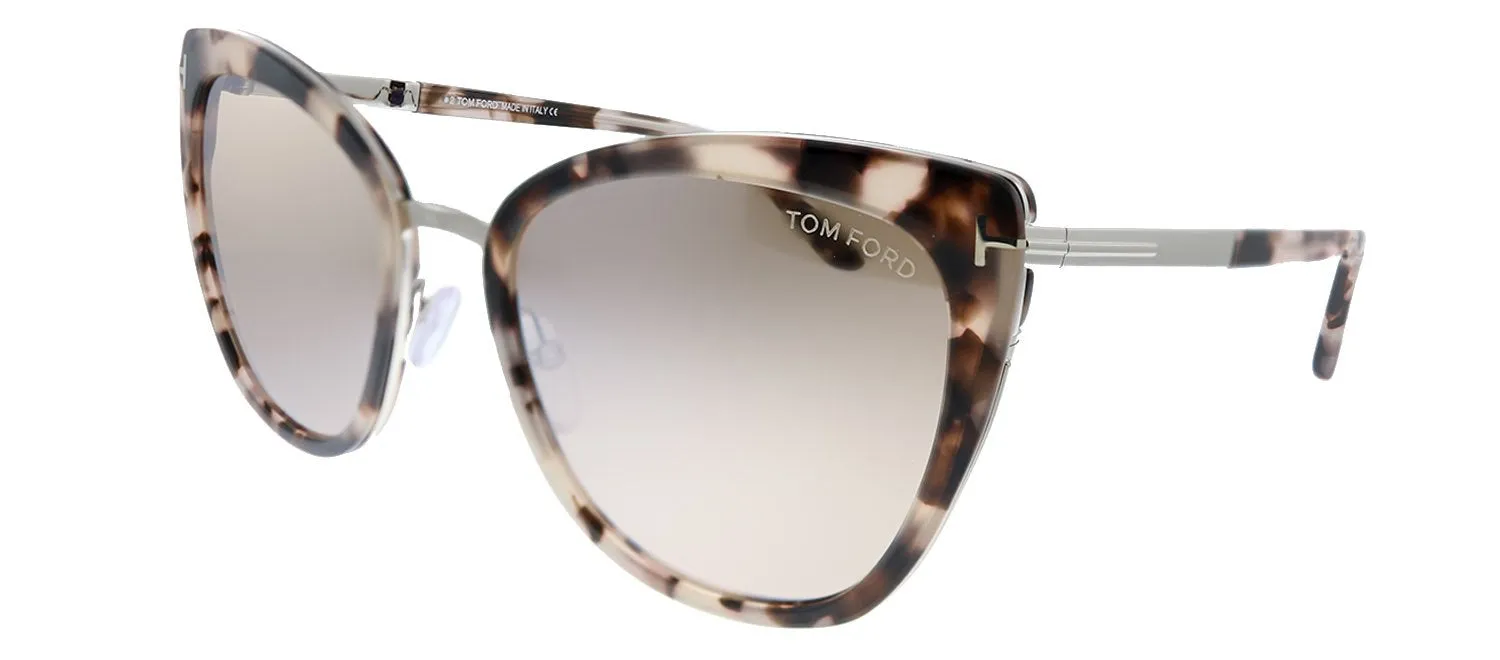 Tom Ford Simona TF 717 55G Butterfly Plastic Pink Havana Sunglasses with Silver Mirror Lens sold by Gaffos product image thumbnail 2