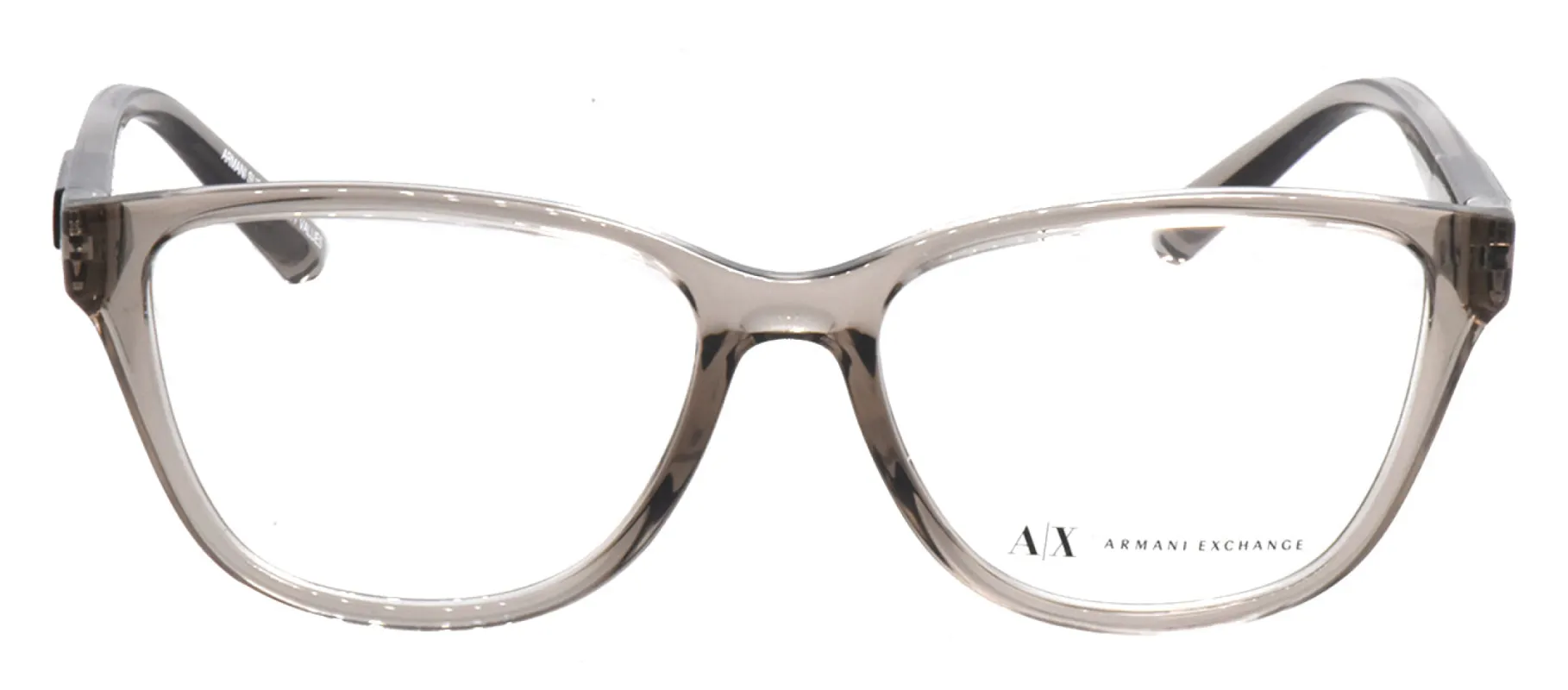 Armani Exchange AX 3111U 8344 Cat-Eye Plastic Brown Eyeglasses with Logo Stamped Demo Lenses sold by Gaffos