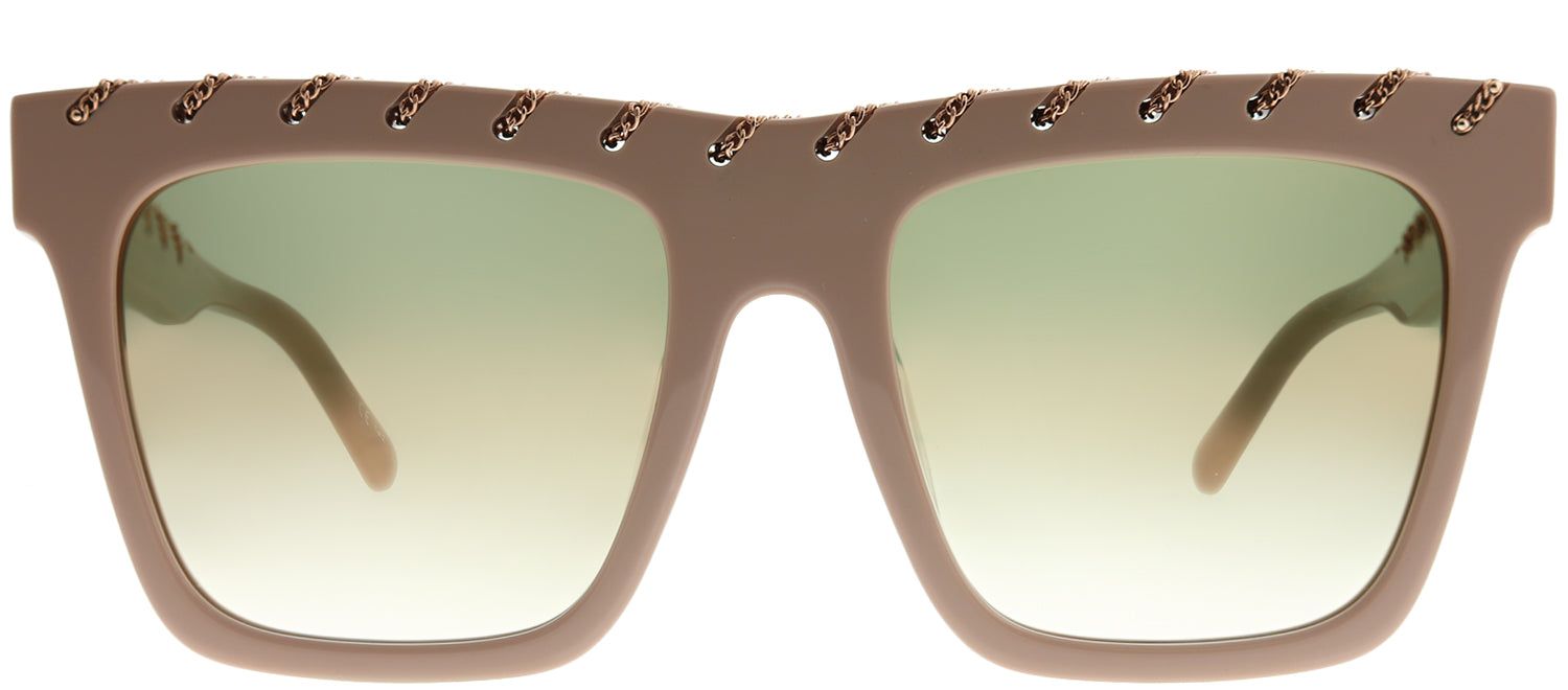 Stella McCartney Falabella SC 0128SA 004 Square Plastic Pink Sunglasses with Gold Mirror Gradient Lens sold by Gaffos